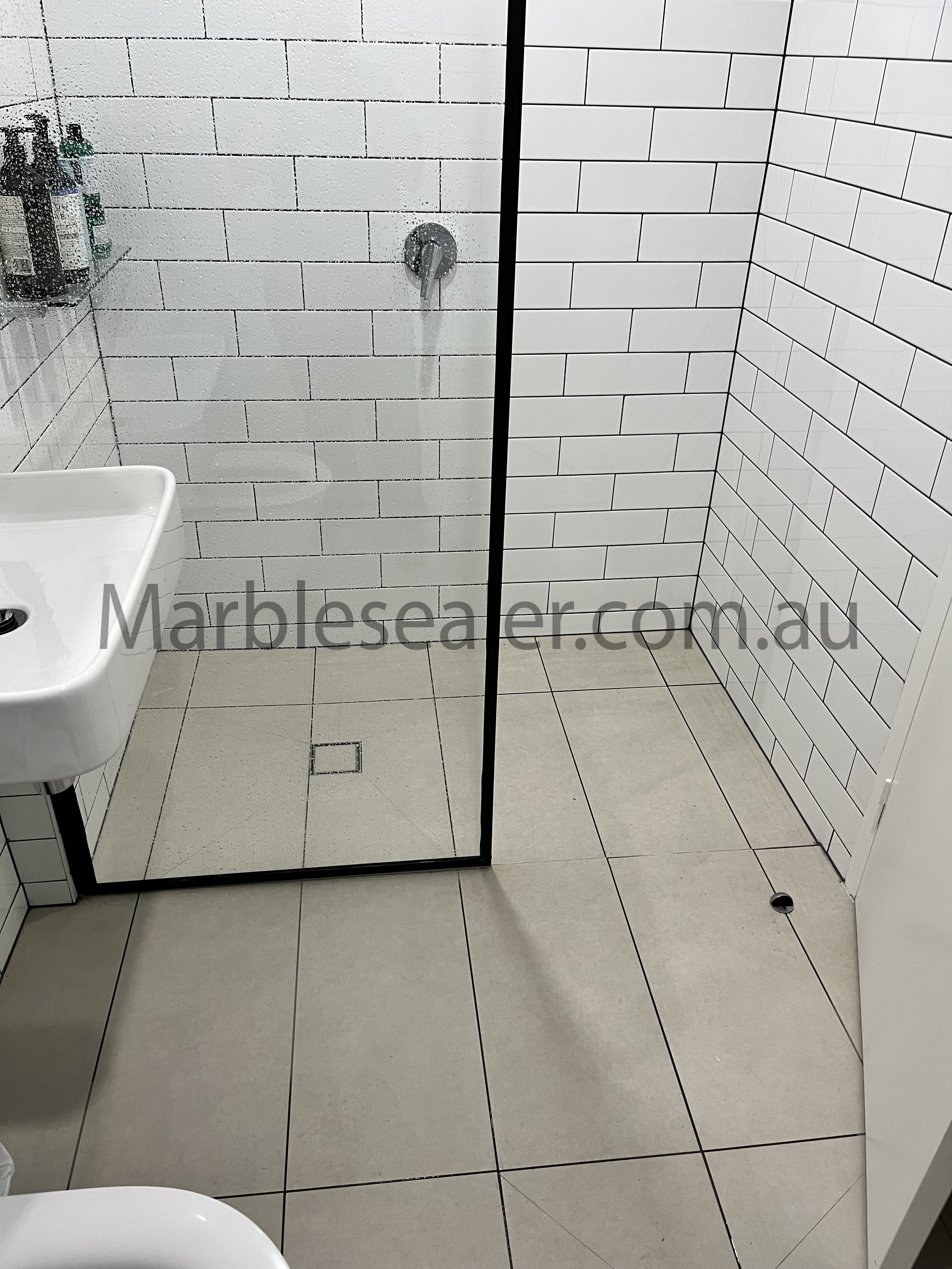  Croydon Black Marble Shower Cubicle After Cleaning and sealing